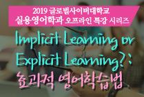 압구정아카데미(19) - lmplicit Learning or Explicit Learning?: 효과적 영어학습법(실용영어학과)